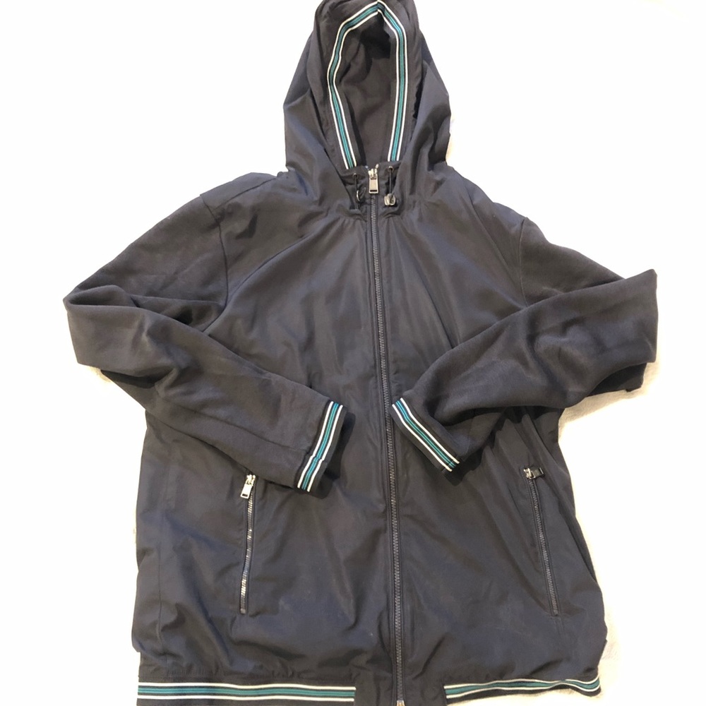 Authentic Hugo Boss Zip Up Mixed Media Hooded Cardigan